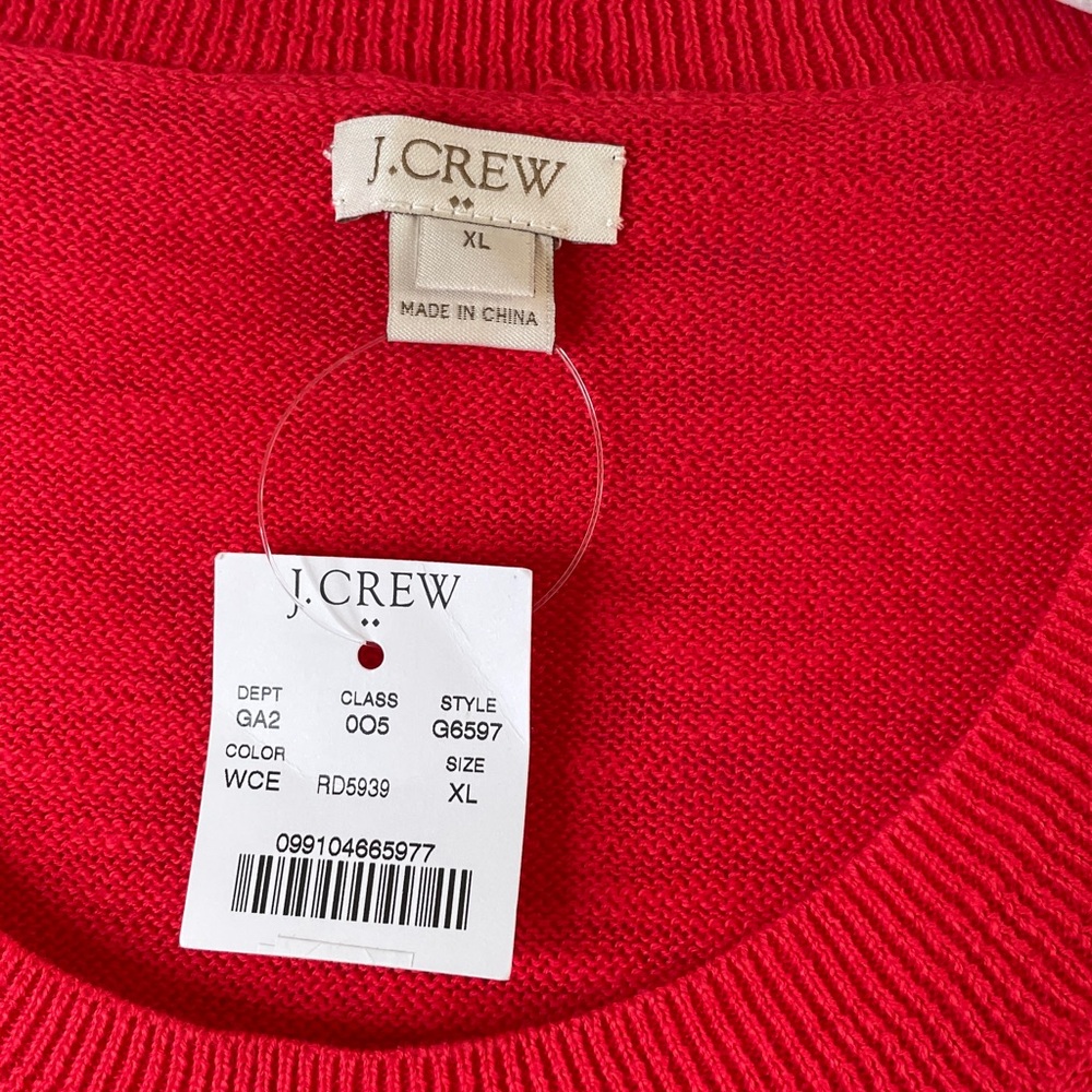 NWT J Crew Bold Red Knit Top size XL - Picture 2 of 4
